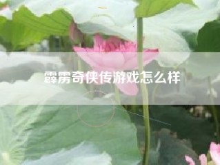 霹雳奇侠传游戏怎么样