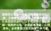 搞游戏公司是一个复杂且充满挑战的过程，它需要充分的准备、明确的策略、以及坚定的决心。以下将详细介绍如何搞一家游戏公司，包括前期准备、公司架构、运营策略以及市场推广等方面。