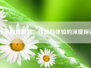 小米游戏散热：性能与体验的深度探讨