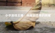 小华游戏主播：风靡游戏界的明星