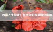 首富人生游戏：塑造你的虚拟商业帝国