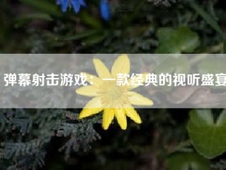 弹幕射击游戏：一款经典的视听盛宴