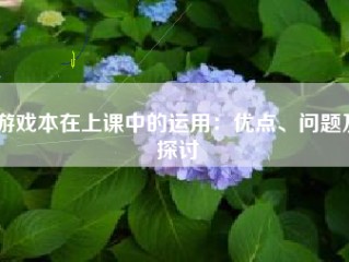 游戏本在上课中的运用：优点、问题及探讨