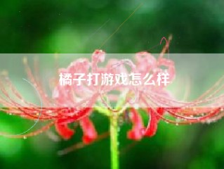 橘子打游戏怎么样