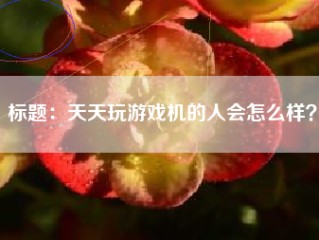 标题：天天玩游戏机的人会怎么样？