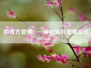 游戏式管理：一种创新的管理模式