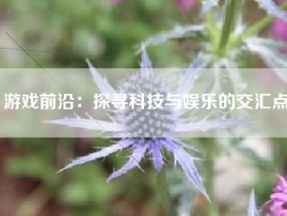 游戏前沿：探寻科技与娱乐的交汇点