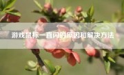 游戏鼠标一直闪的原因和解决方法