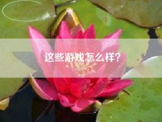 这些游戏怎么样？