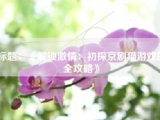 标题：《解锁激情：初探京剧猫游戏的全攻略》