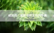 戒游戏：重新寻找生活的平衡