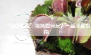 “坦白游戏”视频如何玩？一篇深度指南