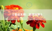 《靠近太阳：游戏探索》