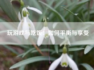 玩游戏与吃饭：如何平衡与享受