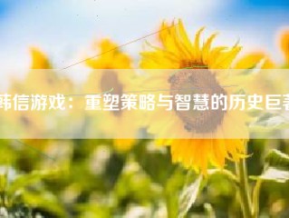 韩信游戏：重塑策略与智慧的历史巨著