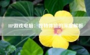 HP游戏电脑：独特体验的深度解析