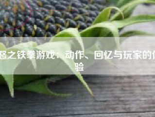 怒之铁拳游戏：动作、回忆与玩家的体验