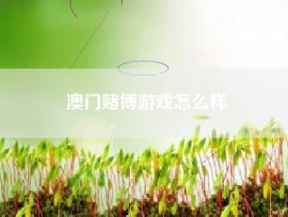 澳门赌博游戏怎么样