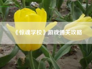 《惊魂学校》游戏通关攻略