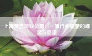 上海预言游戏公司：一家行业翘楚的崛起与展望