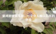 星河游戏俱乐部：一个令人难以忘怀的体验