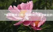 “灿和游戏公司：在游戏行业中崛起的力量”