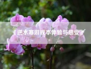 《逆水寒游戏本体验与感受》