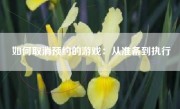 如何取消预约的游戏：从准备到执行