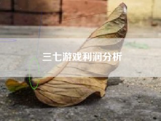 三七游戏利润分析