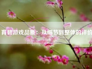 育碧游戏品质：从细节到整体的评价