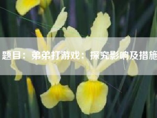 题目：弟弟打游戏：探究影响及措施