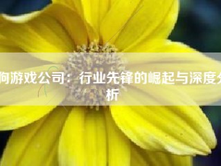 狗游戏公司：行业先锋的崛起与深度分析