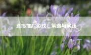 直播推广游戏：策略与实践