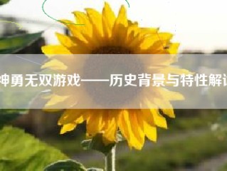 神勇无双游戏——历史背景与特性解读