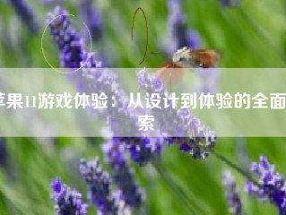 苹果11游戏体验：从设计到体验的全面探索