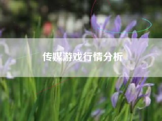 传媒游戏行情分析