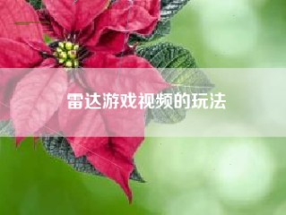 雷达游戏视频的玩法