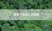 游戏《决战》的结局