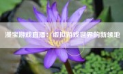 漫宝游戏直播：虚拟游戏世界的新领地