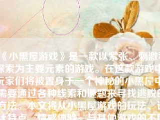 《小黑屋游戏》是一款以紧张、刺激和探索为主要元素的游戏。在这款游戏中，玩家们将被置身于一个神秘的小黑屋中，需要通过各种线索和谜题来寻找逃脱的方法。本文将从小黑屋游戏的玩法、设计特点、情感体验、与其他游戏的不同以及存在的问题等几个方面展开阐述。