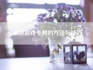 解决游戏卡顿的方法与技巧