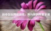 初中生玩网络游戏：利与弊的双重审视