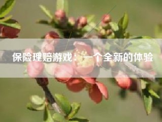 保险理赔游戏：一个全新的体验