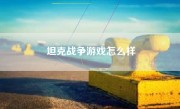 坦克战争游戏怎么样