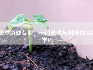 美术游戏专业：一门艺术与科技的交融学科