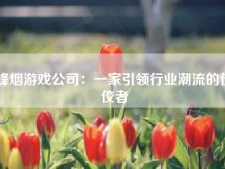 烽烟游戏公司：一家引领行业潮流的佼佼者