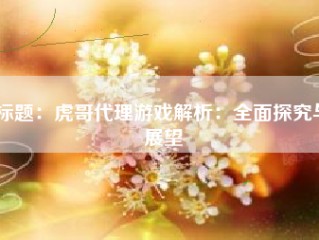 标题：虎哥代理游戏解析：全面探究与展望