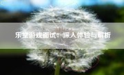 乐堂游戏面试：深入体验与解析