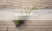 电脑锁游戏的方法