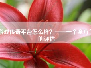 游戏传奇平台怎么样？——一个全方位的评估